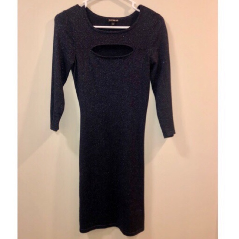 Navy sweater dress